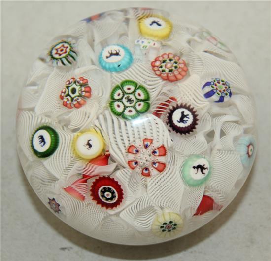 A mid 19th century Baccarat spaced millefiori paperweight, c.1848, 7cm